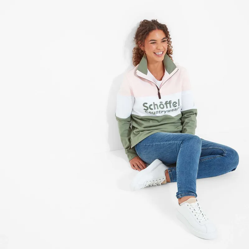 Schoffel Unisex Exeter Heritage 1/4 Zip Blush-5